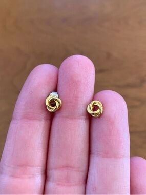 Gold Knot Stud Earrings - Kid’s or Women's Jewelry